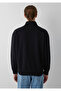 M0S10655 Logo Printed Zippered Men's Sweatshirt Black - 5