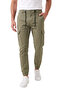 Men's Slim Fit Lycra Light Green Cargo Jogger Pants – Drawstring Waist Elasticized Cuffs 1601569 - 2