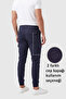 Men's Slim Fit Lycra Navy Blue Cargo Jogger Pants – Drawstring Waist Elasticized Cuffs 1601569 - 4
