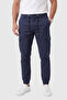 Men's Slim Fit Lycra Navy Blue Cargo Jogger Pants – Drawstring Waist Elasticized Cuffs 1601569 - 2