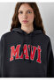 Logo Printed Hooded Anthracite Sweatshirt 1600361-70499 - 7