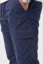 Men's Slim Fit Lycra Petrol Blue Cargo Jogger Pants – Drawstring Waist Elasticized Cuffs 1601569 - 4