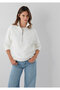 White Interlock Sweatshirt with Half Zipper 1S10572-83043 - 2