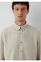 Tencel ™ ) Lyocell Beige Shirt Regular Fit / Normal Cut 0212068-70322 - 7