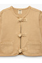 Loose Fit Crew Neck Long Sleeve Pocketed Cotton Jacket - 6
