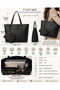 Large Size Black Women's Shoulder Bag – Casual Shopper Tote Bag with Wallet - 2