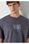Logo Printed Gray T-Shirt Loose Fit / Comfortable Fit 0613570-85540 - 3