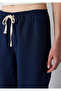 Linen Blend Navy Blue Trousers 1011269-82318 - 6