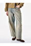 Normal Waist Comfortable Fit Ripped Detailed Cotton Distressed Barrel Denim Trousers - Barrel Jeans - 2
