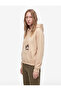 Long Sleeve Pocketed Three Thread Ribbed Cat Embroidered Hooded Sweatshirt - 2