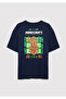 M6610494 Minecraft Printed Boys' T-Shirt Dark Blue - 4