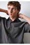 Short Sleeve Anthracite (Tencel) ™ ) Modal Blend Shirt Regular Fit / Normal Cut 0211517-80955 - 2