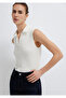 Half Button Ecru Polo T-Shirt Slim Fit / Narrow Cut 1613929-70057