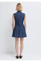 Pleated Navy Blue Short Dress 1310875-82052 - 6