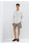 Elastic Waist Beige Shorts 0410333-70352 - 2