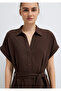 Linen Blend Brown Dress 1310742-70240 - 6