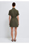 100% Lyocell (Tencel) ™ ) Khaki Short Dress 1310860-87538 - 5