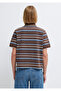 Striped Polo Collar Brown T-Shirt Regular Fit / Normal Cut 1614119-88068 - 5