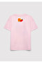 Printed Pink T-Shirt Loose Fit / Relaxed Comfortable Cut 7610432-90773 - 3
