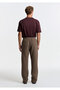 Elastic Waist Muslin Brown Jogger Trousers 0010596-83866 - 4