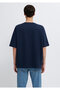 Mvjns Printed Navy Blue Interlock T-Shirt Boxy Fit 0613306-82318 - 5