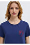 Cat Printed Navy Blue T-Shirt Semi Slim Fit / Semi Narrow Cut 1613873-70498 - 6