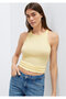 Halter Neck Yellow Tank Top Fitted / Body-Fitting Cut 1613912-70027 - 2