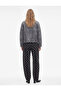 Comfortable Fit Cotton Polka Dot Patterned Barrel Pants with Belt - Barrel Jeans - 3