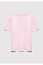 Logo Cat Printed Pink T-Shirt Loose Fit / Comfortable Loose Cut 7610475-90773 - 4