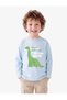 Long Sleeve Crew Neck Dinosaur Printed Cotton T-Shirt - 2