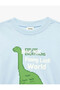 Long Sleeve Crew Neck Dinosaur Printed Cotton T-Shirt - 5