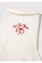 Ecru Socks with Embroidery Detail 1913869-20814 - 2