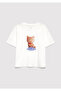 Cat print ecru t-shirt loose fit / comfortable cut 7610468-70057 - 4