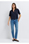 Navy Blue Crop Shirt Loose Fit / Relaxed Comfortable Cut 1211458-91598 - 2
