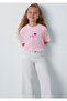 Logo Cat Printed Pink T-Shirt Loose Fit / Comfortable Loose Cut 7610475-90773