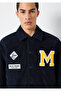 M Embroidery Detailed Navy Blue Jacket Loose Fit / Comfortable Cut 0110765-70490 - 7