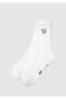 Bird Embroidered White Socks 0912186-620