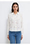 Flower Printed Ecru Shirt Loose Fit / Relaxed Comfortable Cut 122514-91496 - 4