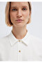 Button Detailed Ecru Shirt Loose Fit / Relaxed Comfortable Cut 1211383-70057 - 6