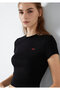 Logo Printed Black Crop T-Shirt Crop / Short Cut 1613848-900 - 2
