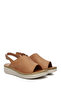 Women's Tan Wedge Heel Genuine Leather Comfort Sandals - 3