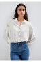 Flower Printed Ecru Shirt Loose Fit / Relaxed Comfortable Cut 122514-91496