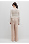 Beige Striped Pants with Tie Waist 1011024-90719 - 5