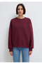 Crew Neck Claret Red Basic Sweatshirt 1610198-70415 - 3