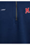 Logo Printed Half Zipper Navy Blue Sweatshirt 1S10373-70488 - 8