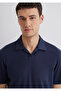 Soft-Premium Navy Blue (TENCEL™ ™ ) Modal Blended Polo Shirt Regular Fit / Normal Cut 0613008-83699 - 6