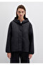 Hooded Quilted Black Jacket Loose Fit / Relaxed Fit 1110460-900 - 4