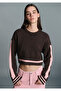 Striped Detailed Brown Sweater Crop / Short Cut 1710876-70251