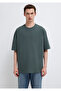 Logo Printed Green Basic T-Shirt Loose Fit / Comfortable Cut 0613093-71598 - 4