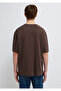 Logo Printed Brown Basic T-Shirt Loose Fit / Comfortable Cut 0613093-70251 - 6